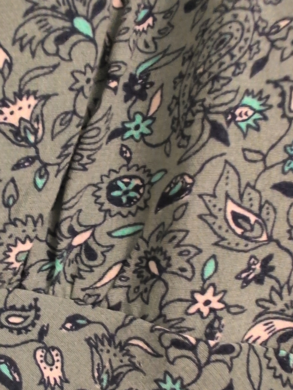 LOFT Teal Floral Midi Dress with V-Neck - Picture 3 of 5